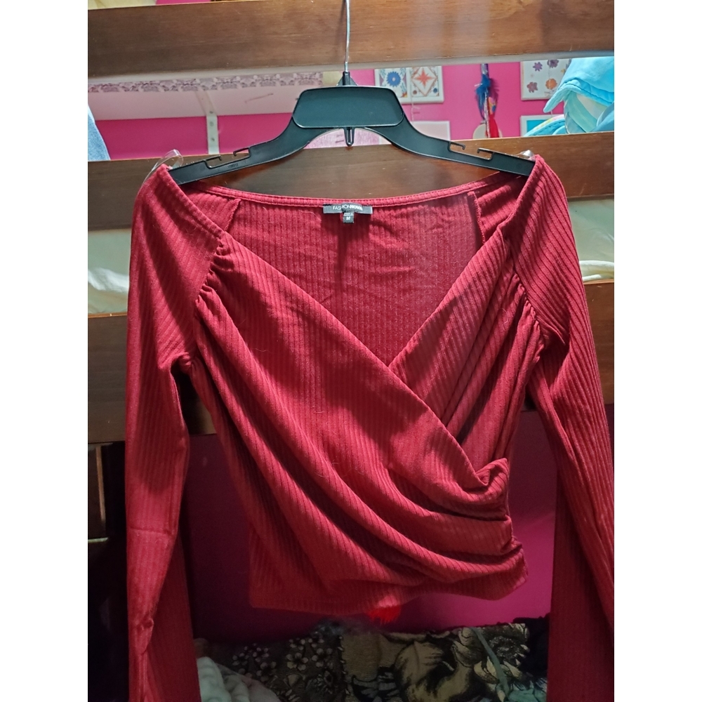 Red criss-cross top